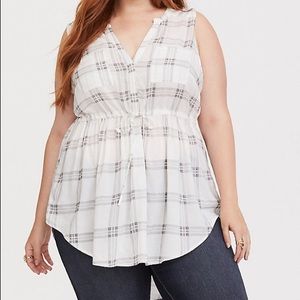 Torrid PLAID CHALLIS BABYDOLL TUNIC - Size 4